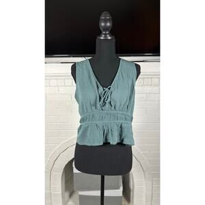 Teal Vneck halter top